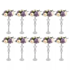 10 Pcs Metal Wedding Centerpieces Flowers Vase Pillar Candle Holder Rack 21.7"