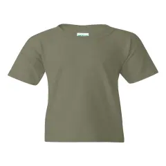 Gildan&reg; Heavy Cotton Youth Crew Neck Short Sleeve T-Shirt Military green