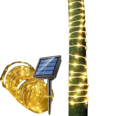 Solar Rope Light Waterproof IP65 39FT 100LEDs Outdoor LED &lrm;Solar Outdoor Lights