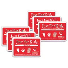 Just for Kids&reg; Washable Ink Pad, Red, Pack of 6