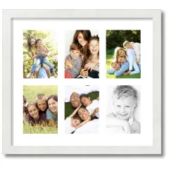 ArtToFrames Collage Photo Picture Frame with 6 - 5x7 inch Openings, Framed in White with Over 62 Mat Color Options and Plexi Glass (CSM-3966-2041)