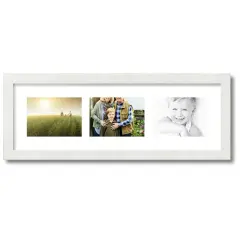 ArtToFrames Collage Photo Picture Frame with 3 - 5x7 inch Openings, Framed in White with Over 62 Mat Color Options and Plexi Glass (CSM-3966-2135)