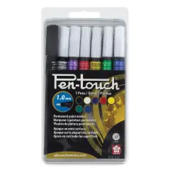 Sakura Pen-Touch Paint Marker Set - Assorted Colors, Fine Tip, Set of 7