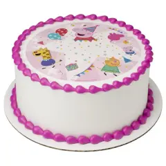 Peppa Pig&trade; Peppa's Party Edible Cake Topper Image 7.5" Round