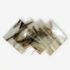 Crystal Black Prisma COE 96 Fusible Glass Sheets / Mosaic Squares - 4 Pack