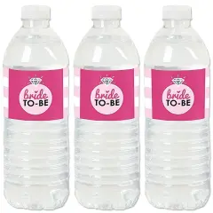 Big Dot of Happiness Bride-To-Be - Bridal Shower or Classy Bachelorette Party Water Bottle Sticker Labels - Set of 20