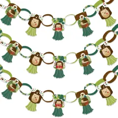 Big Dot of Happiness Forest Hedgehogs - 90Links & 30 Paper Tassels Decoration Kit - Woodland Birthday Party or Baby Shower Paper Chains Garland 21'