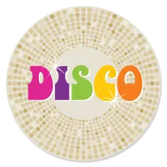 Big Dot of Happiness 70's Disco - 1970's Disco Fever Party Circle Sticker Labels - 24 Count
