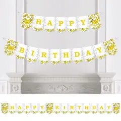 Big Dot of Happiness Let's Go Bananas - Tropical Birthday Party Bunting Banner - Birthday Party Decorations - Happy Birthday