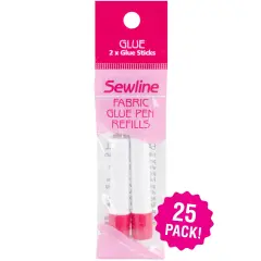Multipack of 25 - Sewline Water-Soluble Fabric Glue Pen Refill 2/Pkg-Blue