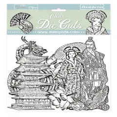 Stamperia Clear Die-Cuts-Sir Vagabond In Japan Black & White