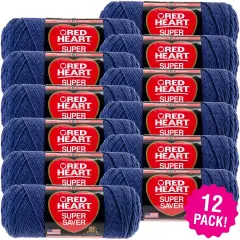 Multipack of 12 - Red Heart Super Saver Yarn-Denim