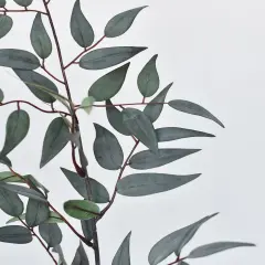 36" Faux Dark Green/Gray Ruscus Leaf Stem