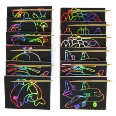 Big Mo's Toys Scratch Art - Color and Scratch Cards Party Favors with Stylus - 20 Pieces