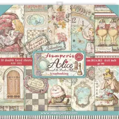 Stamperia Double-Sided Paper Pad 8"X8" 10/Pkg-Alice Through The Looking Glass