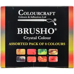 Brusho Crystal Colours Set 8/Pkg-Assorted Colors