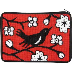 Stitch & Zip Needlepoint Purse/Cosmetic Case Kit - SZ595 Blackbird Multicolor
