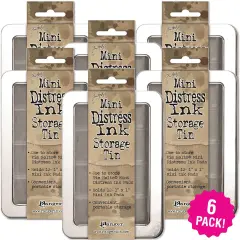 Multipack of 6 - Tim Holtz Mini Distress Ink Storage Tin-Holds 12