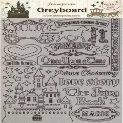 Stamperia Greyboard Cut-Outs A4 2mm Thick-Castle, Sleeping Beauty