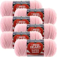 Multipack of 6 - Red Heart Super Saver Yarn-Baby Pink