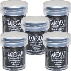 Multipack of 5 - WOW! Embossing Powder Super Fine 15ml-Primary Ebony