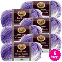 Multipack of 6 - Lion Brand Ice Cream Yarn-Grape