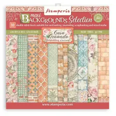 Stamperia Backgrounds Double-Sided Paper Pad 12"X12" 10/Pkg-Casa Granada