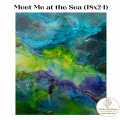 Meet Me At The SeaDecoupage & Mixed Media Art Paper Teal Blue Green (medium)