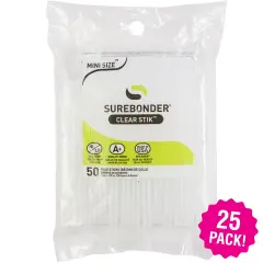 Multipack of 25 - All-Purpose Stik Mini Glue Sticks-.28"X4" 50/Pkg
