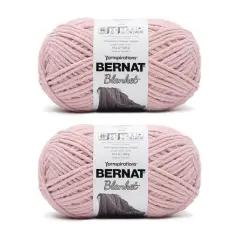 Bernat Blanket Tan Pink Yarn - 2 Pack of 300g/10.5oz - Polyester - 6 Super Bulky - 220 Yards - Knitting/Crochet