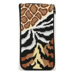 Alice Peterson Company Animal Skins Eyeglass Case Needlepoint Kit Multicolor
