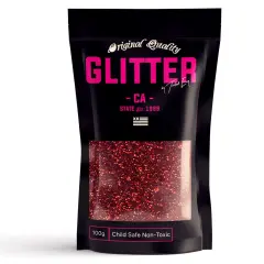 RED Premium Glitter Multi Purpose Dust Powder 100g / 3.5oz for use with Arts & Crafts Wine Glass Decoration Weddings Cards Flowers Cosmetic Face Body (PACKAGING MAY VARY)