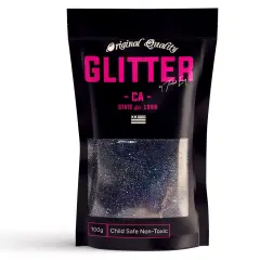 Black Holographic Premium Glitter Multi Purpose Dust Powder 100g / 3.5oz for use with Arts & Crafts Wine Glass Decoration Weddings Cards Flowers Cosmetic Face Body Nails (PACKAGING MAY VARY)