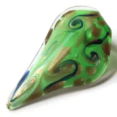 72mm Green Foil Glass Drip Pendant