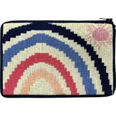 Stitch & Zip Coin Case Needlepoint Kit- Rainbow SZ241 Multicolor
