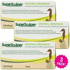 Multipack of 3 - Super Sculpey Polymer Clay 1lb-Beige