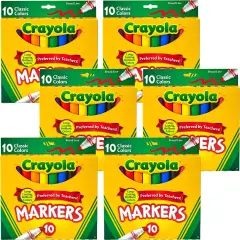 Multipack of 6 - Crayola Broad Line Markers-Classic Colors 10/Pkg