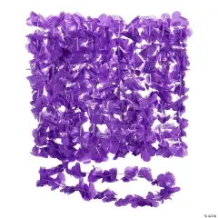 Flower Plastic Leis - 12 Pc. Purple