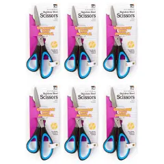 Cushion Grip Scissors, 8.25" Bent, Pack of 6