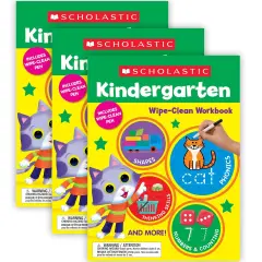 Kindergarten Wipe-Clean Workbook, Pack of 3