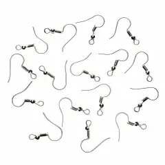 DIY JEWELRY Making Findings Earring Hook Coil Ear Wire French Hook Silver