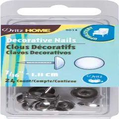 Dritz Home Decorative Nails 7/16" 24/Pkg-Nickel Smooth Head