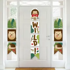 Big Dot of Happiness Forest Hedgehogs - Vertical Paper Door Banners - Woodland Birthday Party or Baby Shower Wall Decoration Kit - Indoor Door Decor
