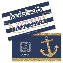 Big Dot of Happiness Last Sail Before the Veil - Nautical Bridal Shower and Bachelorette Party Game Scratch Off Dare Cards - 22 Count