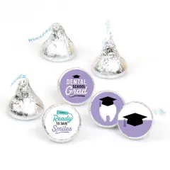 Big Dot of Happiness Dental School Grad - Dentistry and Hygienist Graduation Party Round Sticker Favors - Labels Fits Chocolate Candy (1 sheet of 108)