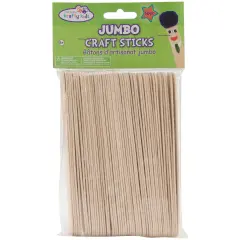 Krafty Kids Jumbo Craft Sticks-Natural 6" 50/Pkg