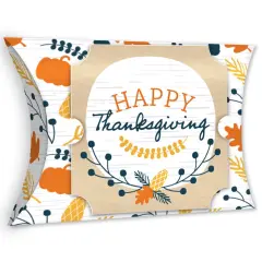 Big Dot of Happiness Happy Thanksgiving - Favor Gift Boxes - Fall Harvest Party Large Pillow Boxes - Set of 12