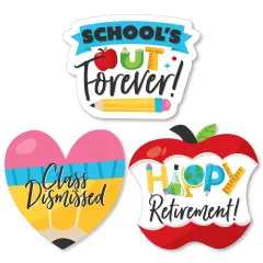 Big Dot of Happiness Teacher Retirement - DIY Shaped Happy Retirement Party Cut-Outs - 24 Count