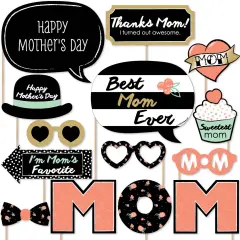 Big Dot of Happiness Best Mom Ever - Mother's Day Photo Booth Props Kit - 20 Count