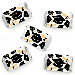 Big Dot of Happiness Hello College Graduation Party - Mini Candy Bar Wrapper Stickers - Small Favors - 40 Count